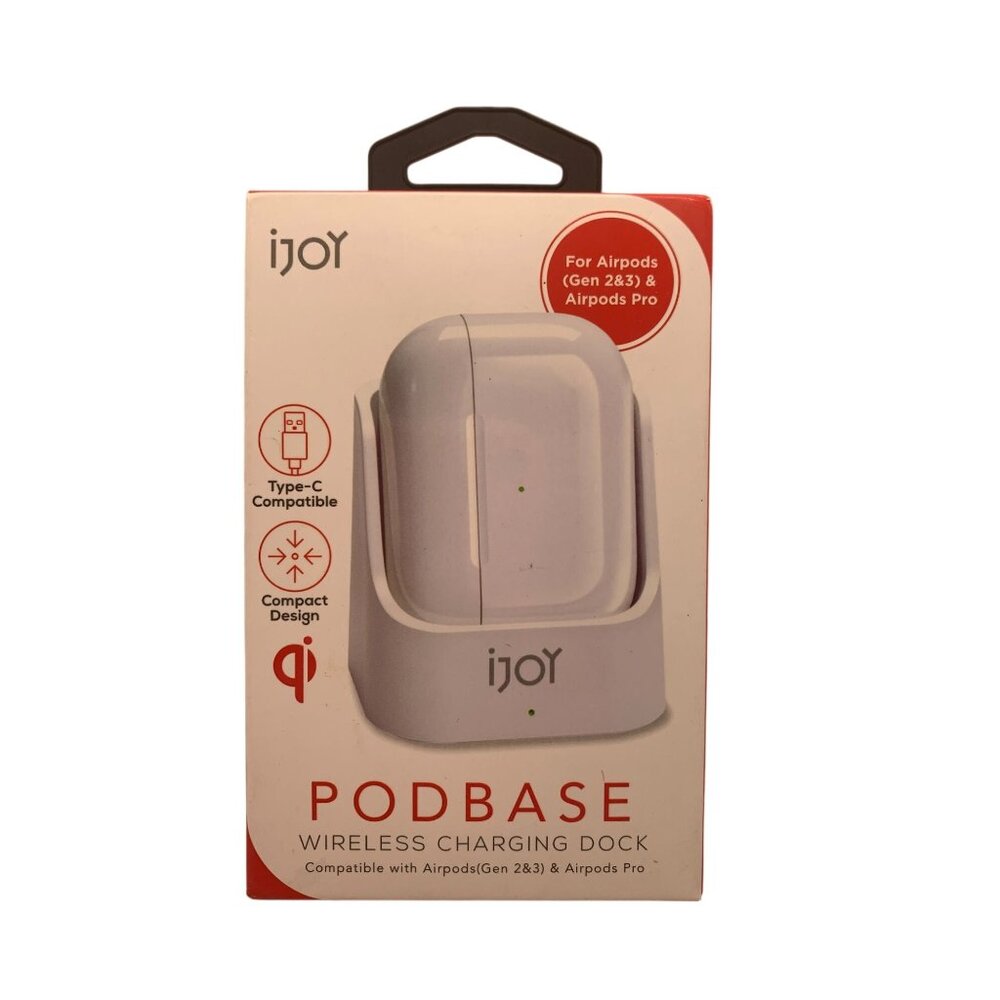 Ijoy Podbase Wireless Charging Dock For Airpods Gen 2 & Airpods Pro Compact Desi